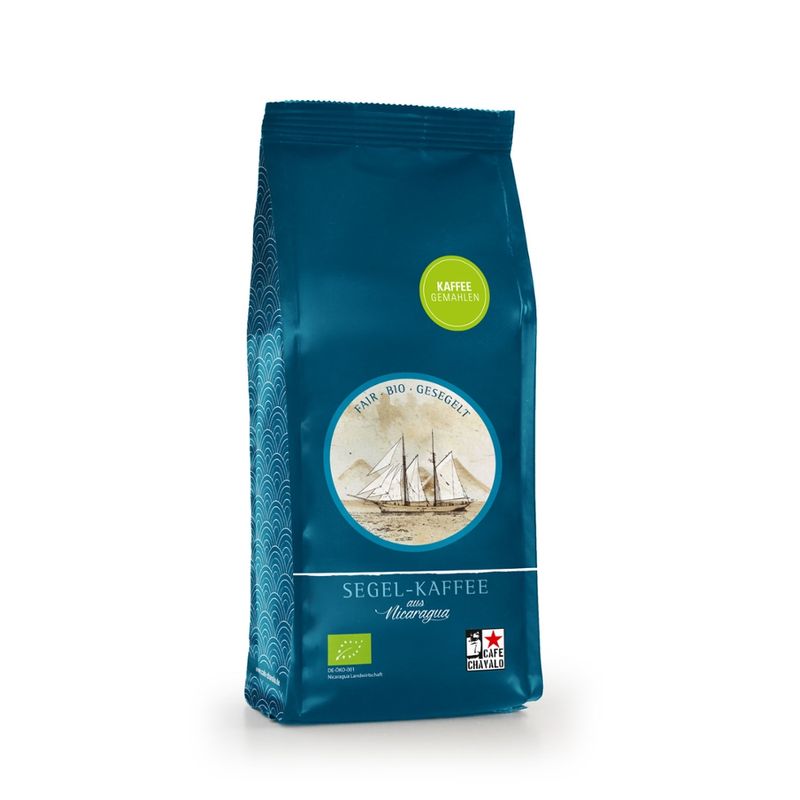Café Chavalo Segel-Kaffee aus Nicaragua, bio, 250g, gemahlen. Biologisch angebauter Ursprungskaffee aus Fairem Handel. - Produktbild
