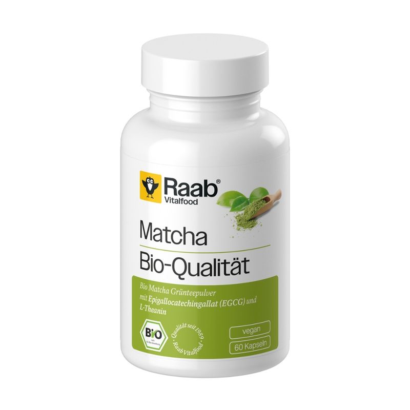 Raab Vitalfood Bio Matcha-Kapseln, 60 Kapseln - Produktbild