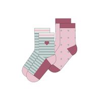 Kinder Socken, 2er Pack, D623 rose/sage/dots - Produktbild