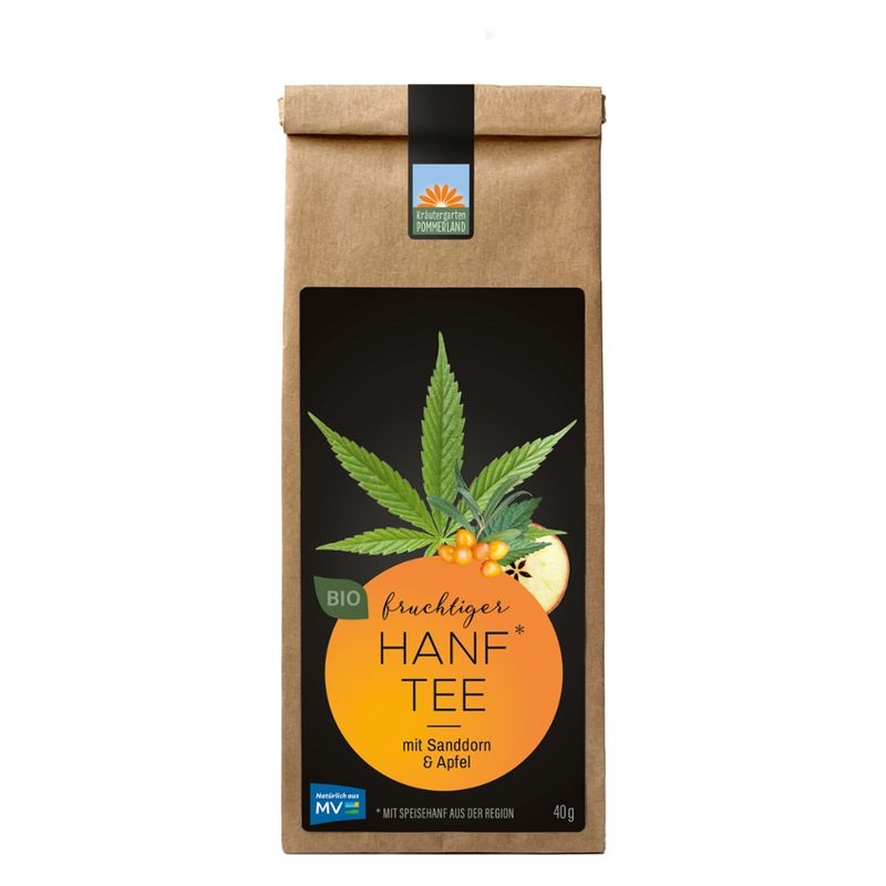 Kräutergarten Pommerland Fruchtiger Bio Hanftee in der Papiertüte - Produktbild