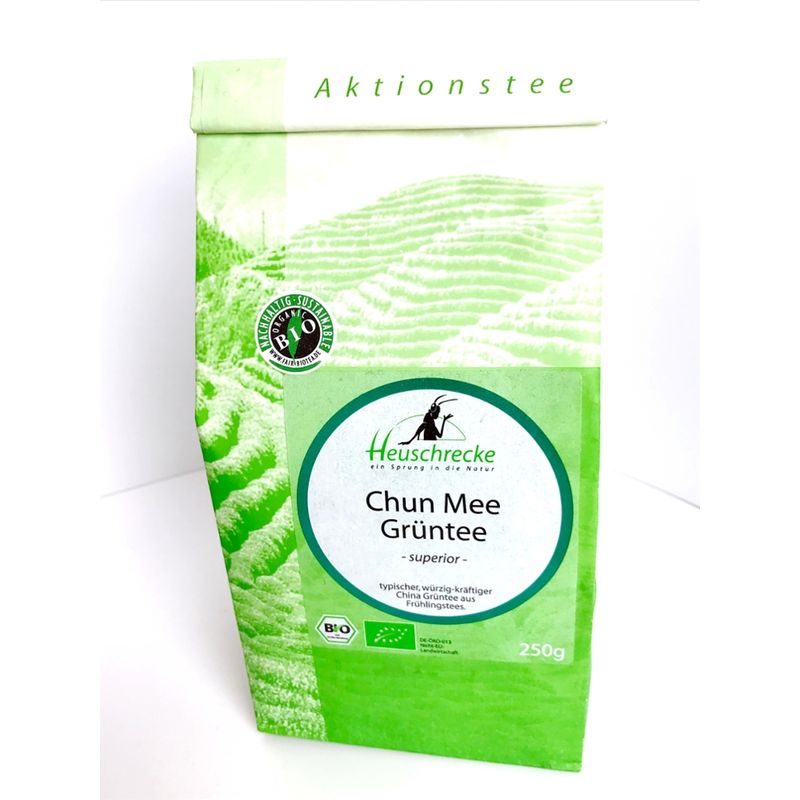 Heuschrecke Chun Mee Grüntee superior, Aktionstee, kbA - Produktbild