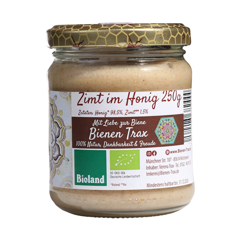 Familienimkerei Bienen-Trax KT6x Zimt im Honig 250g - Produktbild