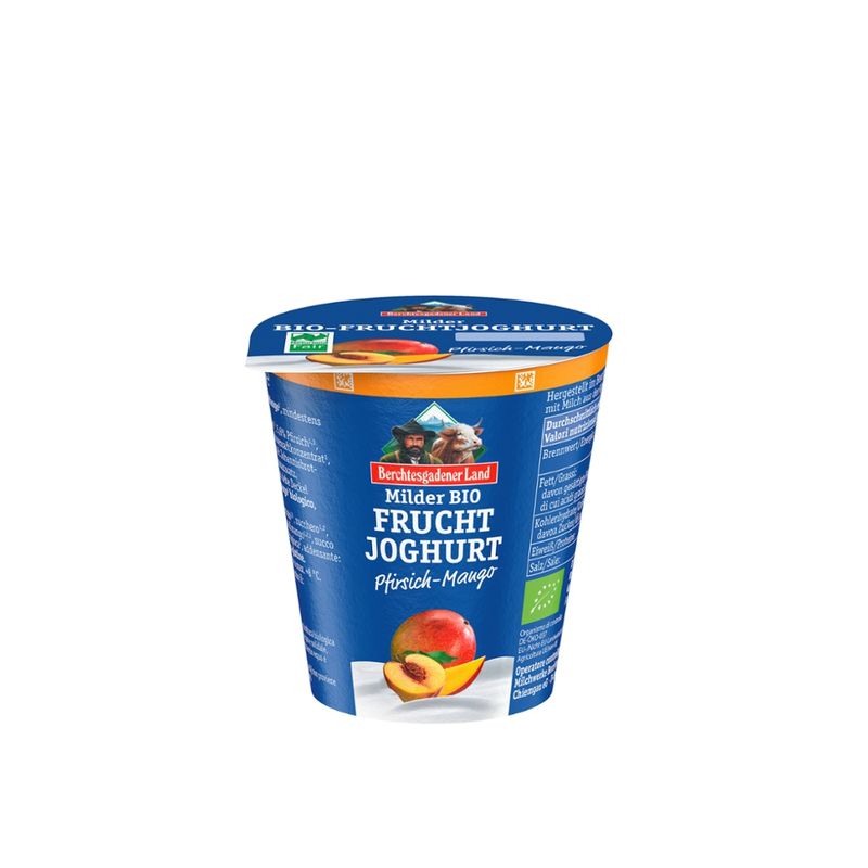 Berchtesgadener Land Bio Bio-Fruchtjoghurt Pfirsich-Mango 3,9% Fett NL-Fair - Produktbild
