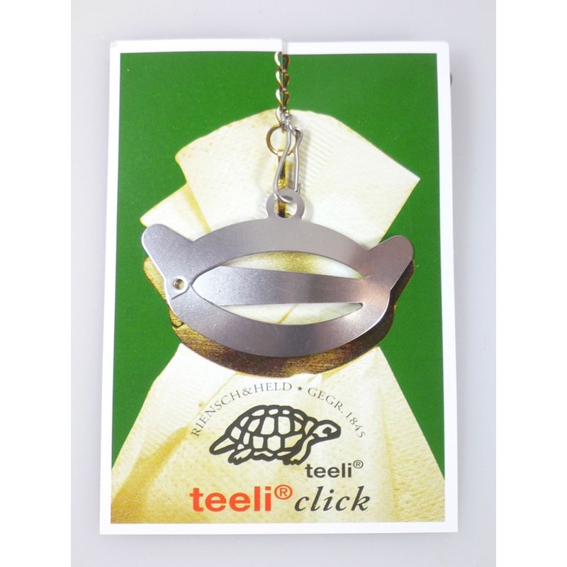 teeli click Teefilterspange aus rostfreiem Edelstahl - Produktbild