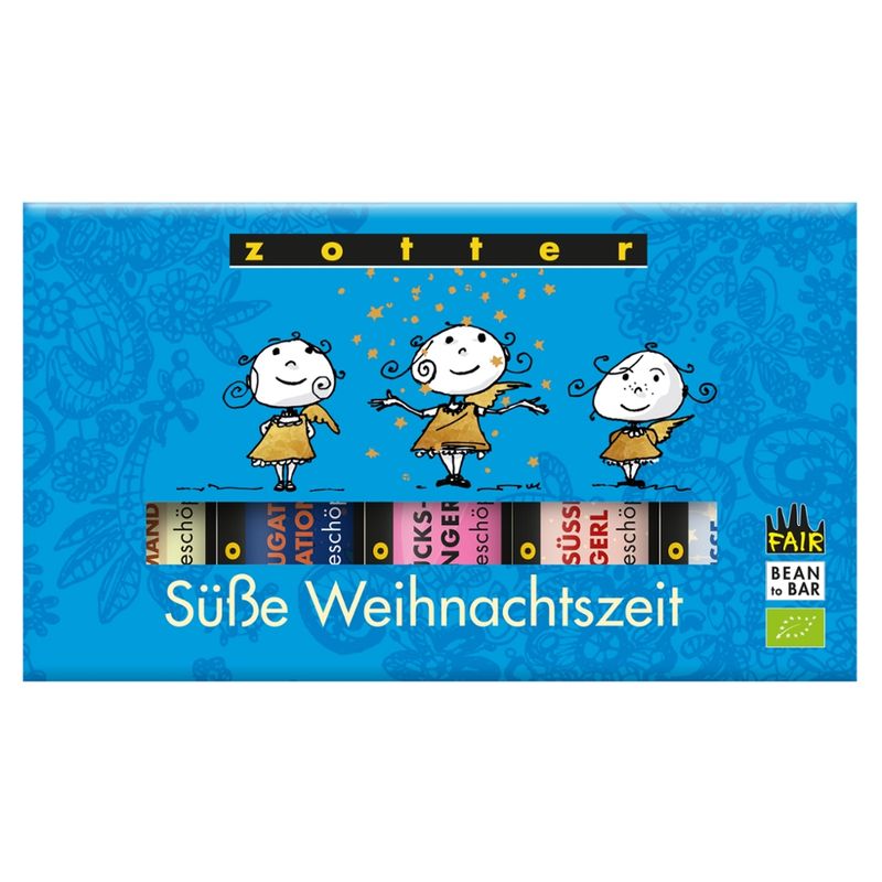 Zotter Schokolade Handgeschöpfte Schoko Minis Süße Weihnachtszeit - 5er - Produktbild