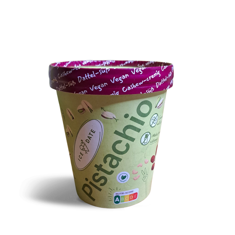 iceDate iceDate Bio-Pistachio-Eis 450ml, vegan, laktosefrei, glutenfrei, mit Datteln gesüßt, Nutri-Score “A" - Produktbild