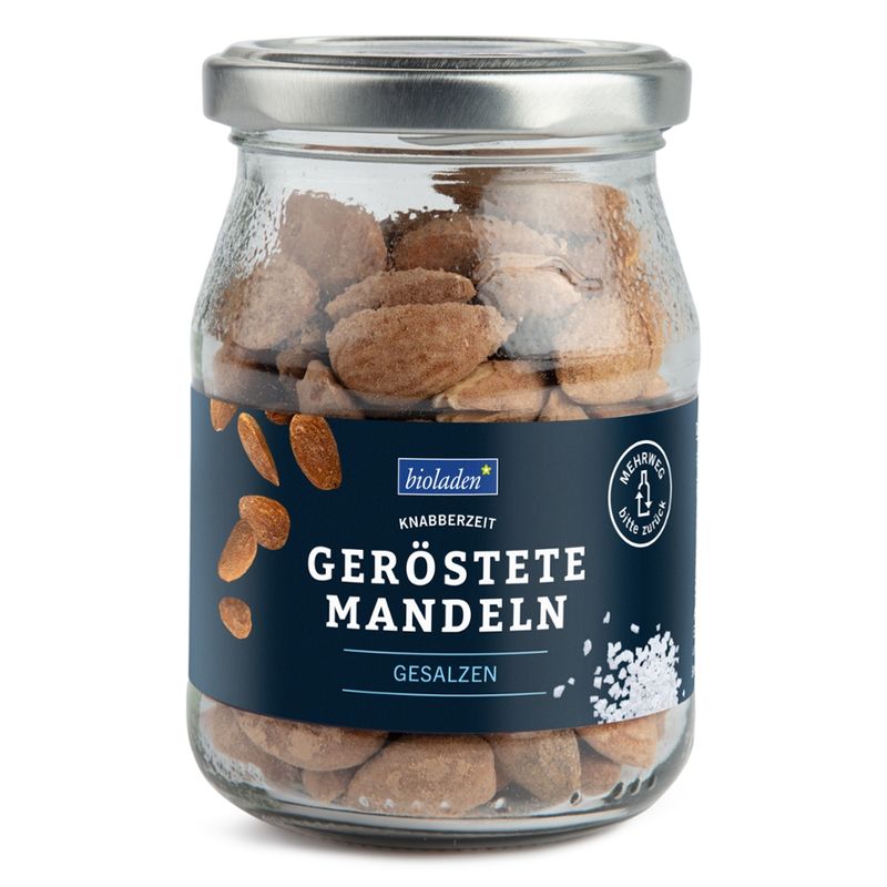 bioladen Geröstete Mandeln mit Salz im Pfandglas - Produktbild