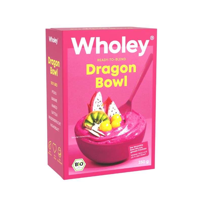 Wholey Wholey ready-to-blend Dragon Bowl aus schockgefrorenen Bio-Zutaten  100 % bio, vegan und glutenfrei - Produktbild