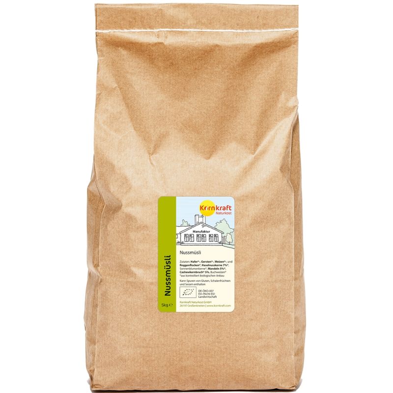 Kornkraft Nussmüsli 5 kg Papiertüte - Produktbild