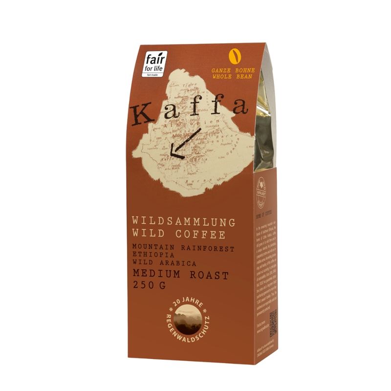 Kaffa Wildkaffee Kaffa Wildkaffee, Medium Roast, ganze Bohne, 250g, bio- und Naturland Fair-zertifiziert - Produktbild
