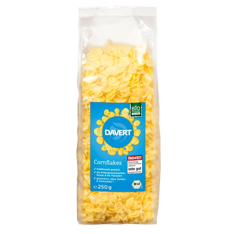 Davert Cornflakes ohne Salz und Zucker glutenfrei 250g - Produktbild