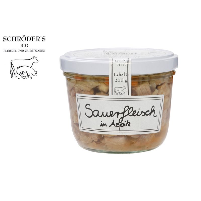 Schröder's Bio Fleisch- und Wurstwaren Sauerfleisch in Aspik im Glas - Produktbild