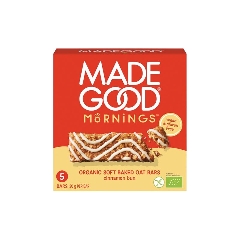 MadeGood MadeGood Mornings Bio Haferriegel Cinnamon Bun (5 Riegel x 30g) 150g - Produktbild