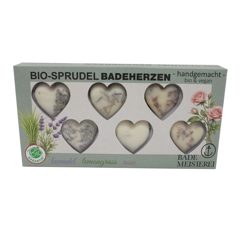 Bademeisterei Bademeisterei Bio & Vegane Sprudelbadeherzen-Set 6x15g AT-BIO-301 - Produktbild