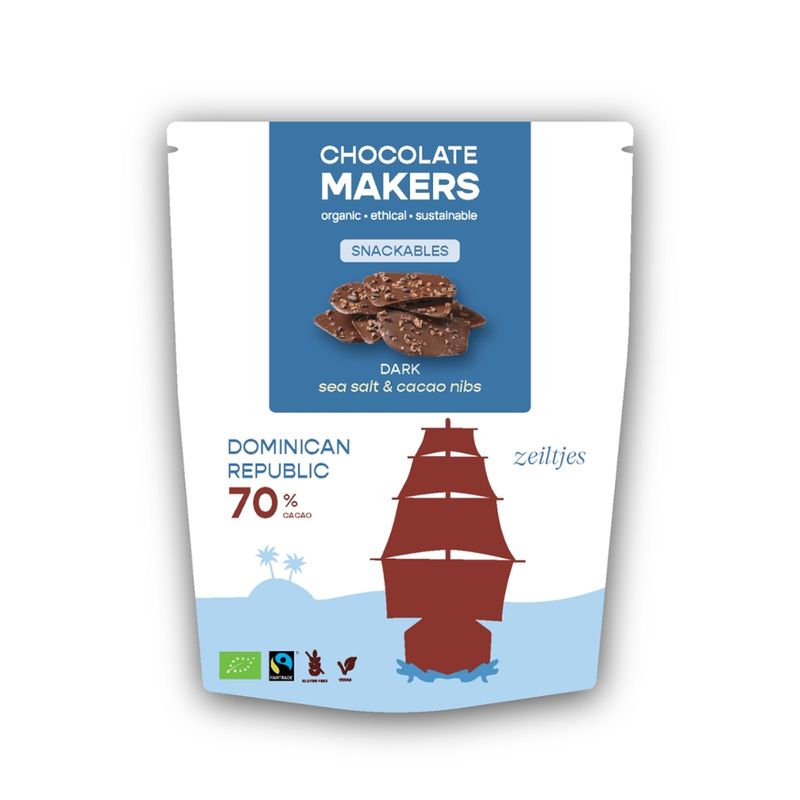 Chocolatemakers Domininkanische Republik Zeiltjes Pur 70% Kakaonibs - Produktbild