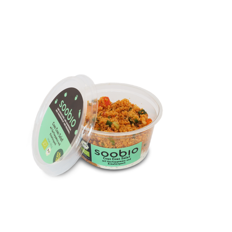 Jouis Nour BIO - Cous Cous Salat mit Gemüse und Kräuterquark, 6 Plastikbecher in einem Displaykarton - Produktbild