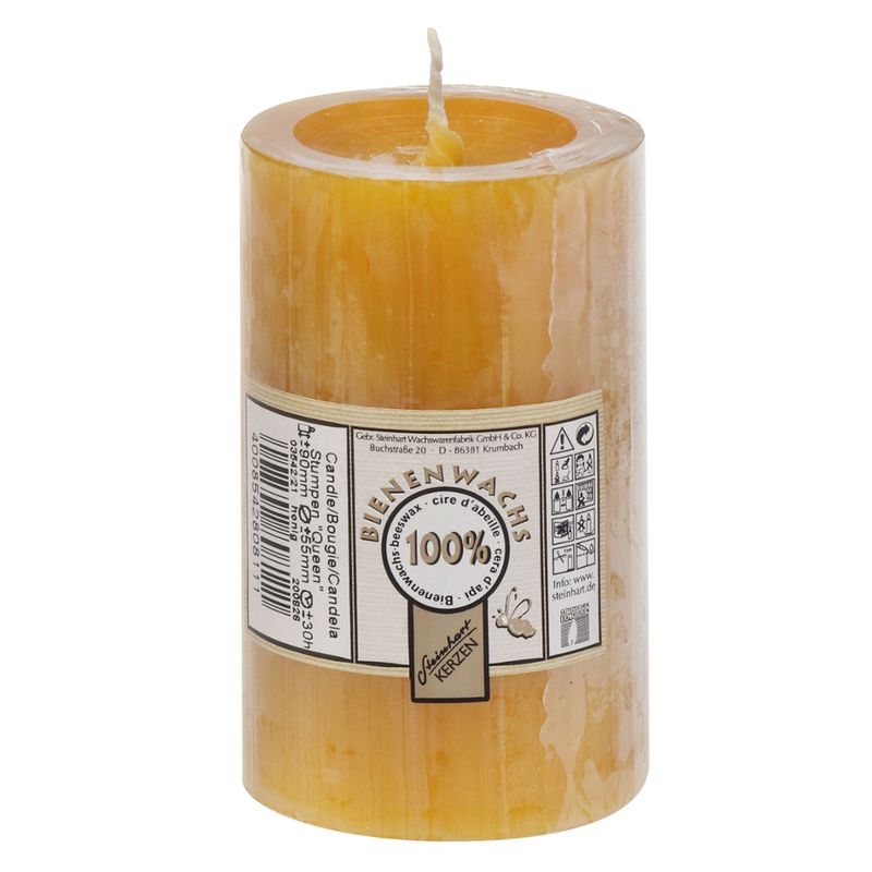 Steinhart Kerzen Stumpenkerze "Queen", 100% BW, ca. 90/55 mm, honig - Produktbild