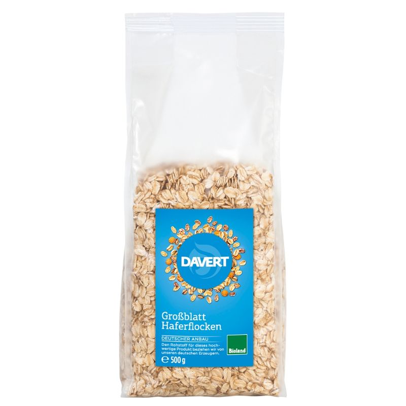 Davert Großblatt Haferflocken Bioland, 500g - Produktbild