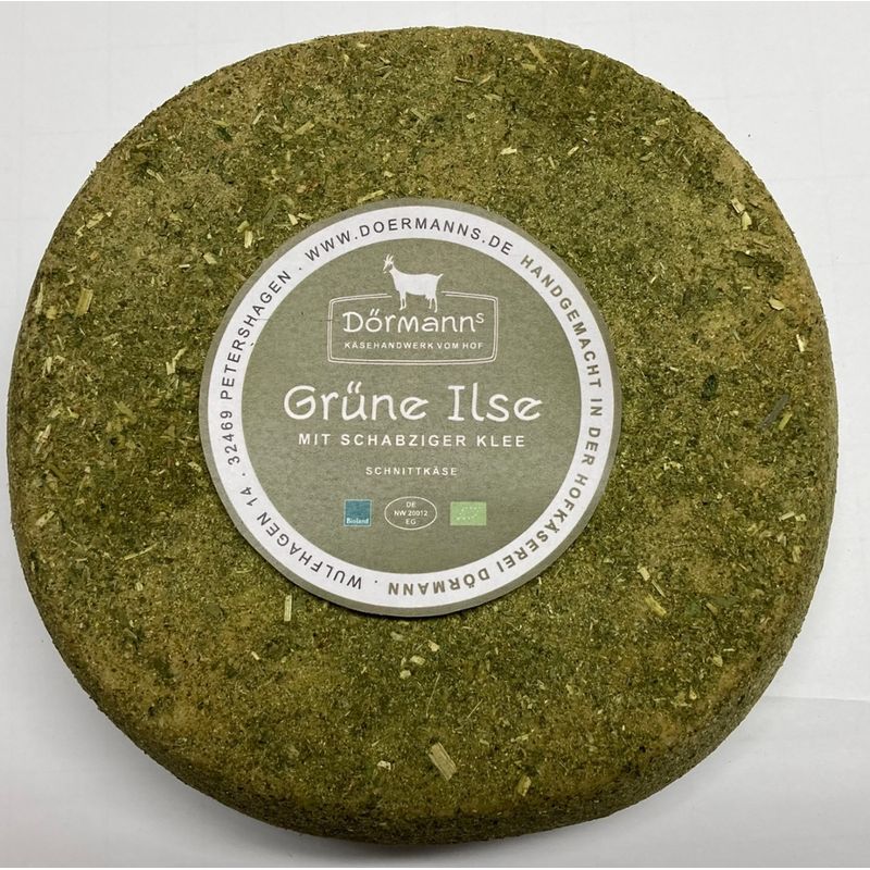 Dörmanns Grüne Ilse - Ziegenschnittkäse mit Schabziger Klee und Naturrinde - Produktbild