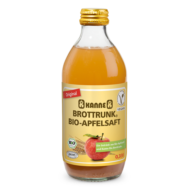 Kanne Bio-Apfelsaft mit Original Kanne Bio Brottrunk® 0,33 l - Produktbild
