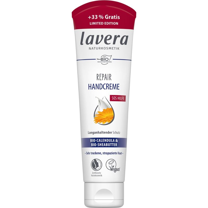 lavera REPAIR HANDCREME +33 Prozent, 100ML, DE - Produktbild