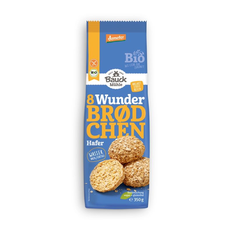 Bauck Mühle Wunderbrödchen Hafer 350g Demeter gf - Produktbild