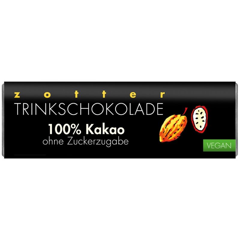 Zotter Schokolade Trinkschokolade 100% Kakao, ohne Zuckerzugabe - Produktbild