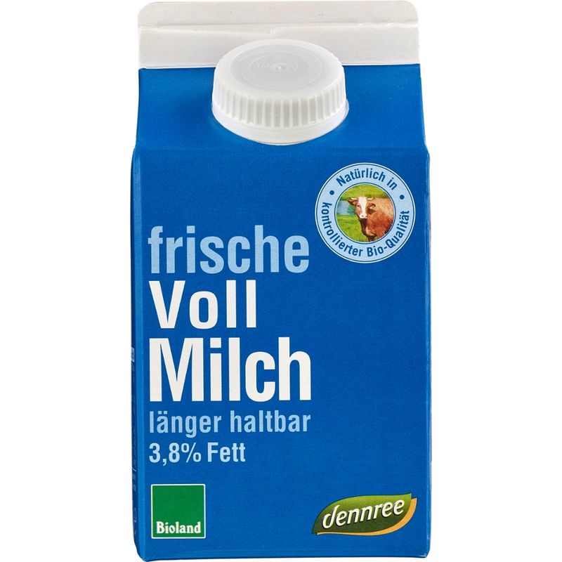 dennree Frische Vollmilch länger haltbar, 3,8% Fett - Produktbild