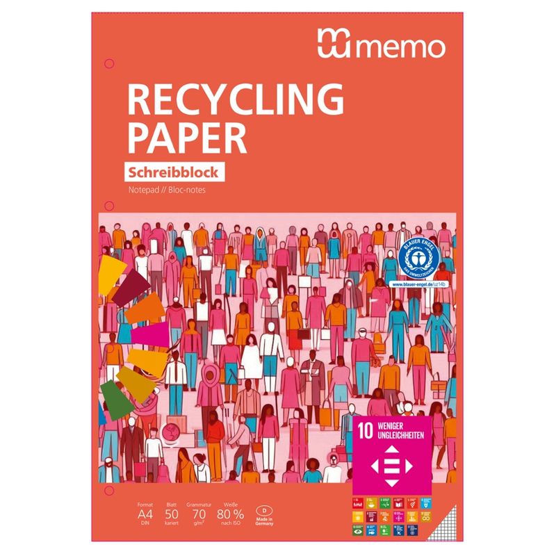 memo memo Schreibblock A4 kar.50 Bl. RC-plus - Produktbild