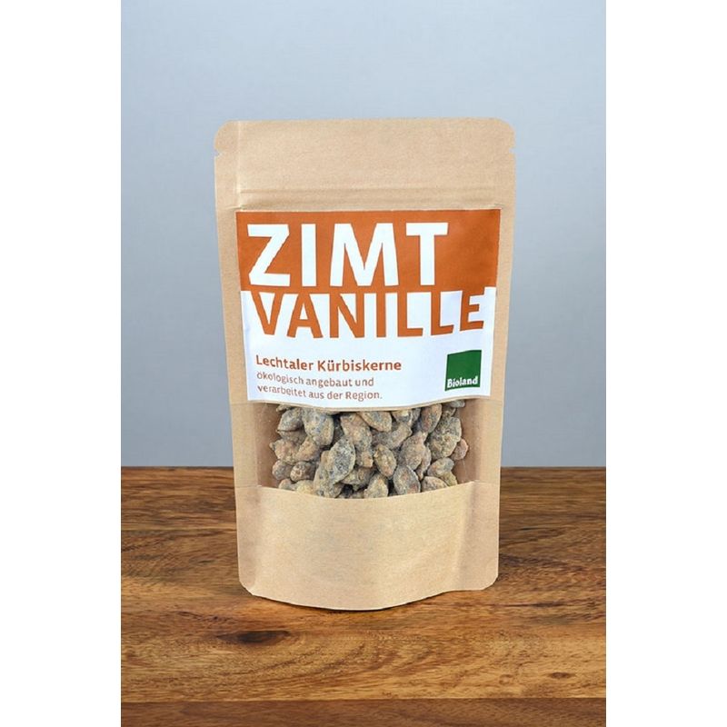Lechtaler Kürbiskerne geröstete Kürbiskerne mit Zimt und Vanille ummantelt - Produktbild