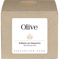 Duftkerze, Rapswachs, im Keramikbecher weiß/terracotta, Olive - Produktbild