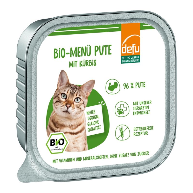 defu - Das Tierfutter vom Bio-Bauern Katze Bio-Menü Pute mit Kürbis - Produktbild