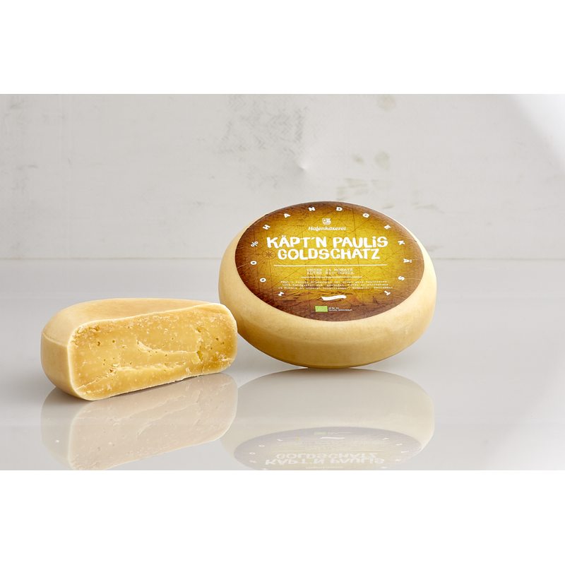 Hafenkäserei Käpt'n Paulis Goldschatz, Bio-Hartkäse 50% Fett i.Tr. - Produktbild