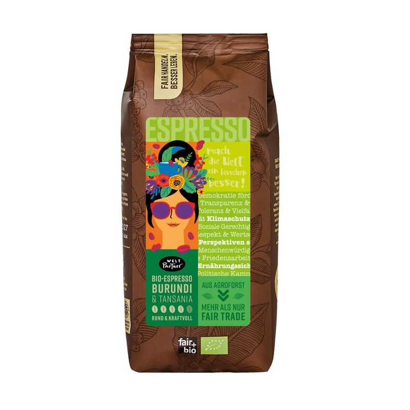 WeltPartner Regenbogenespresso, aus Burundi und Tansania, gemahlen - Produktbild