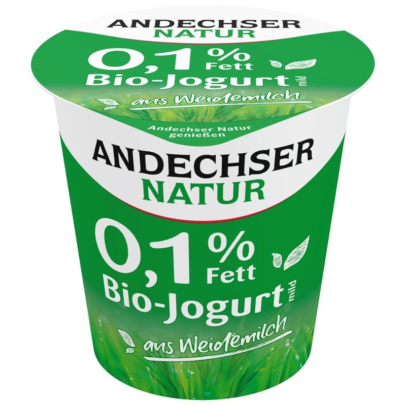 Andechser Natur Bio Jogurt mild aus entrahmter Milch mit 0,1 % Fett - Produktbild