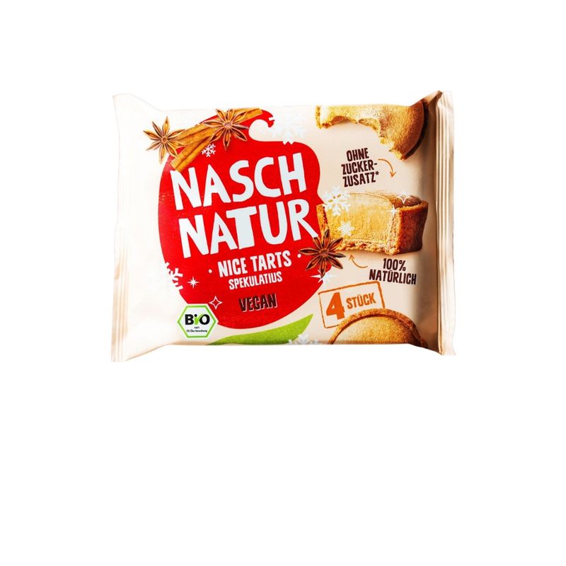 NaschNatur Bio NiceTart Spekulatius - tiefgefrorenes Eis-Törtchen auf pflanzlicher Basis, nur mit Datteln gesüßt - Produktbild