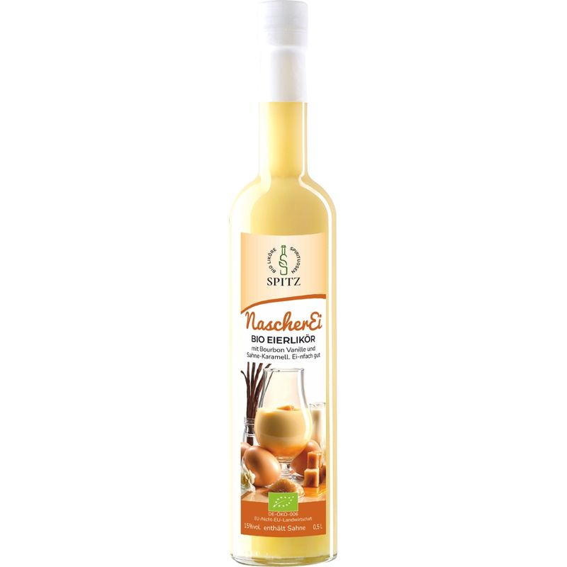 Spitz Spitz Premium BIO Eierlikör NascherEI 0,5 l (15% vol) – Besonders samtig-cremiger Genuss aus feinsten Bio-Zutaten - Produktbild