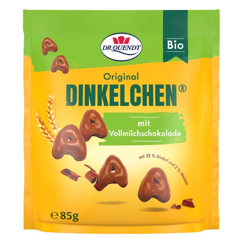 Dr. Quendt  Original Dinkelchen® mit Vollmilchschokolade 85 g Bio - Produktbild