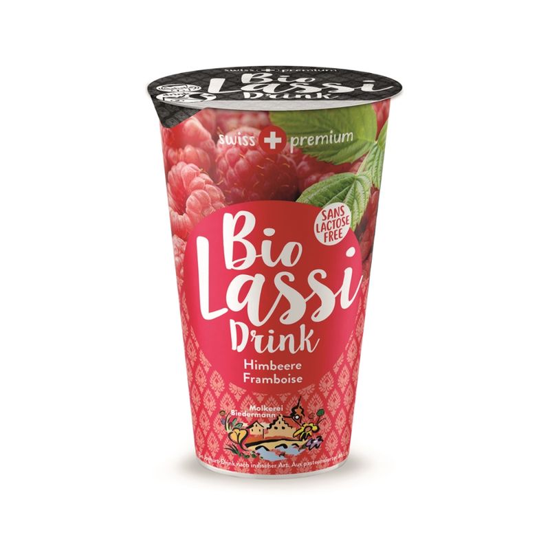 Molkerei Biedermann Bio Lassi Himbeere lactosefrei 1.5% Fett - Produktbild