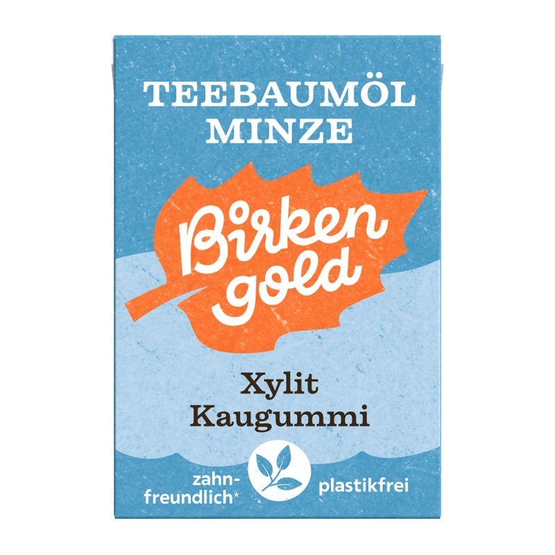 Birkengold Birkengold Natur Kaugummi Teebaumöl - Minze 20 Stk. - plastikfrei - Produktbild