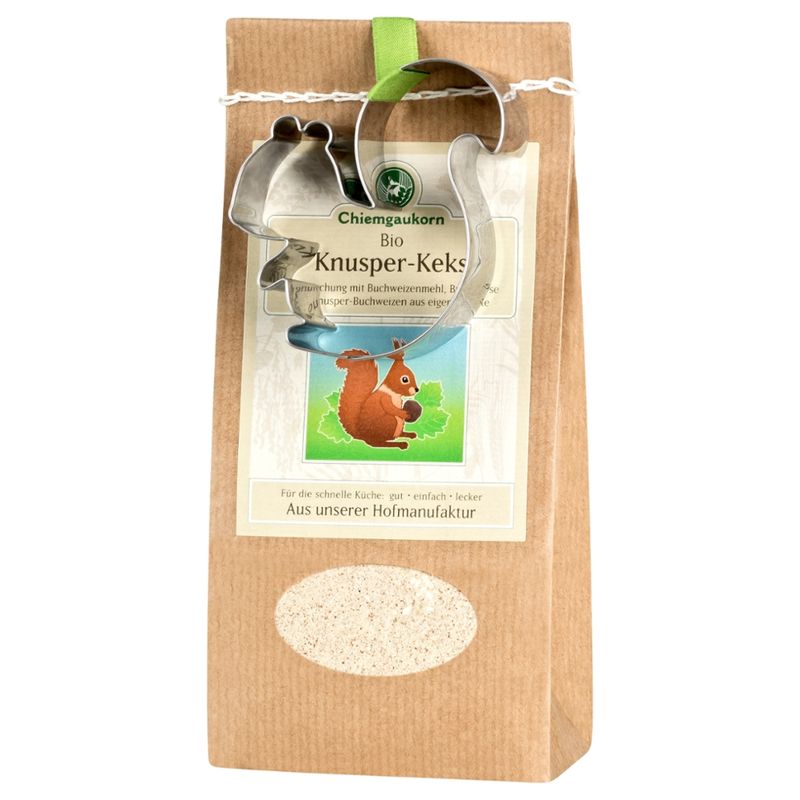 Chiemgaukorn Bio Chiemgauer Knusper-Keks mit Ausstecher, Backmischung für Kekse Chiemgaukorn - Produktbild