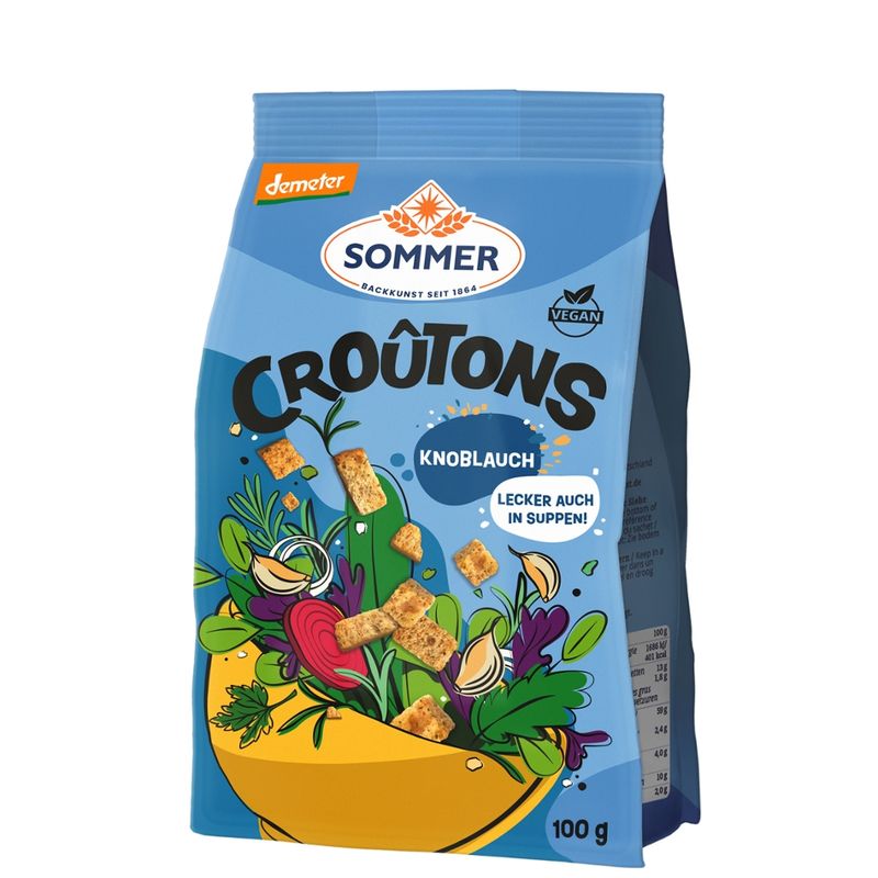 SOMMER BACKKUNST SEIT 1864 Croutons Knoblauch Geröstete Brotwürfel - Produktbild