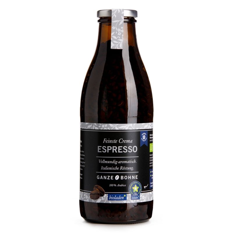bioladen Espresso, ganze Bohne, Pfandflasche - Produktbild