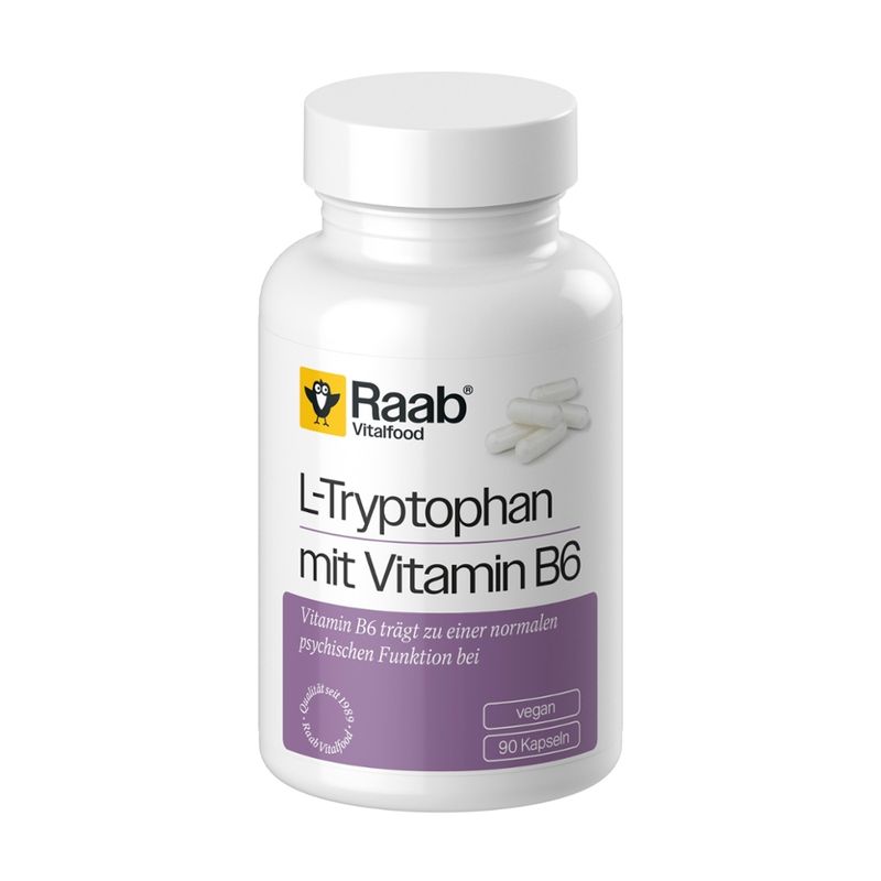 Raab Vitalfood L-Tryptophan mit Vitamin B6 90 Kapseln à 315 mg - Produktbild