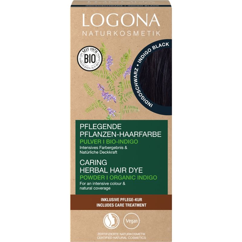Logona LOGONA Pflanzen-Haarfarbe Pulver Indigoschwarz - Produktbild