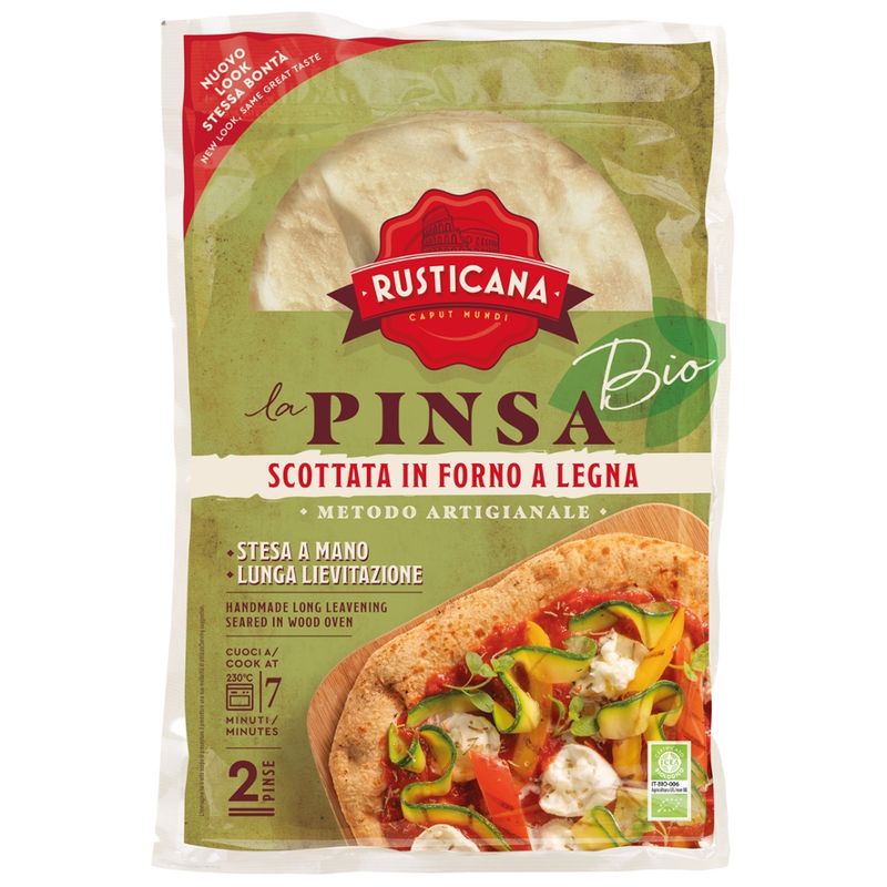Rusticana - Spiga Food  "La Rusticana" -  von Hand verarbeitet, im Holzofen vorgebackene orig Bio Pinsa - Produktbild