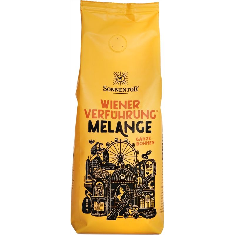 Sonnentor Melange Kaffee ganze Bohne Wiener Verführung®, Packung - Produktbild