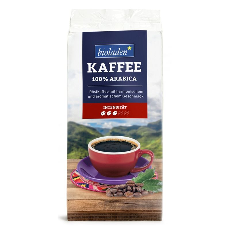 bioladen Kaffee 100 % Arabica gemahlen, Vakuumpack - Produktbild