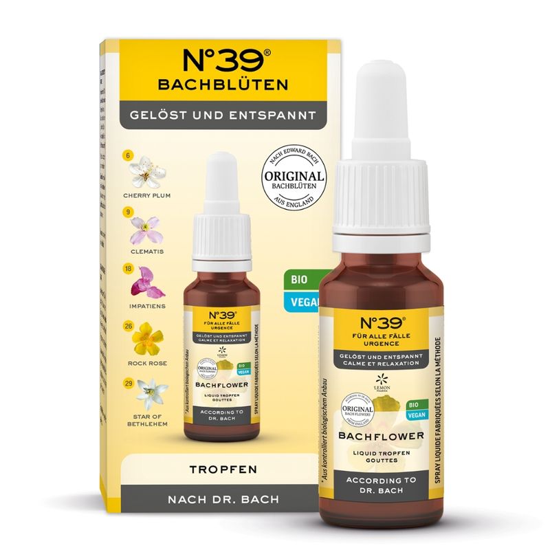 Lemon Pharma Original Bachblüten Mischung N°39 Für alle Fälle von Lemon Pharma, 20ml,  Bio und Vegan - Produktbild