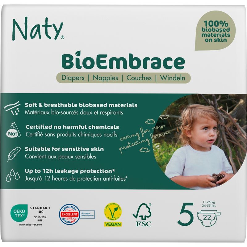 Naty Windeln BioEmbrace Gr. 5 (11-25 kg), 22 St - Produktbild